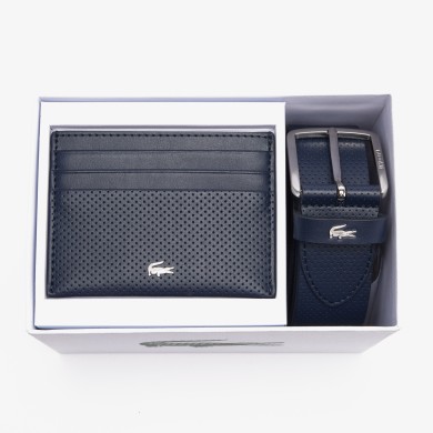 Coffret ceinture en cuir et porte-cartes