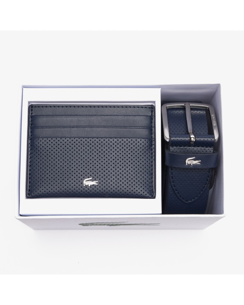 Coffret ceinture en cuir et porte-cartes