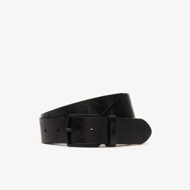 Ceinture en cuir monogramme en relief