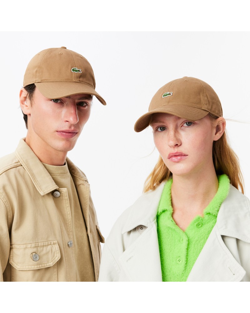 Casquette unisexe unie Lacoste en twill de coton biologique