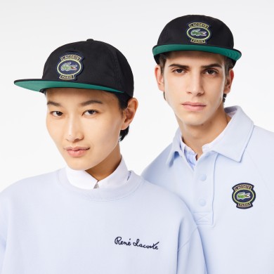 Casquette en twill de coton avec badge