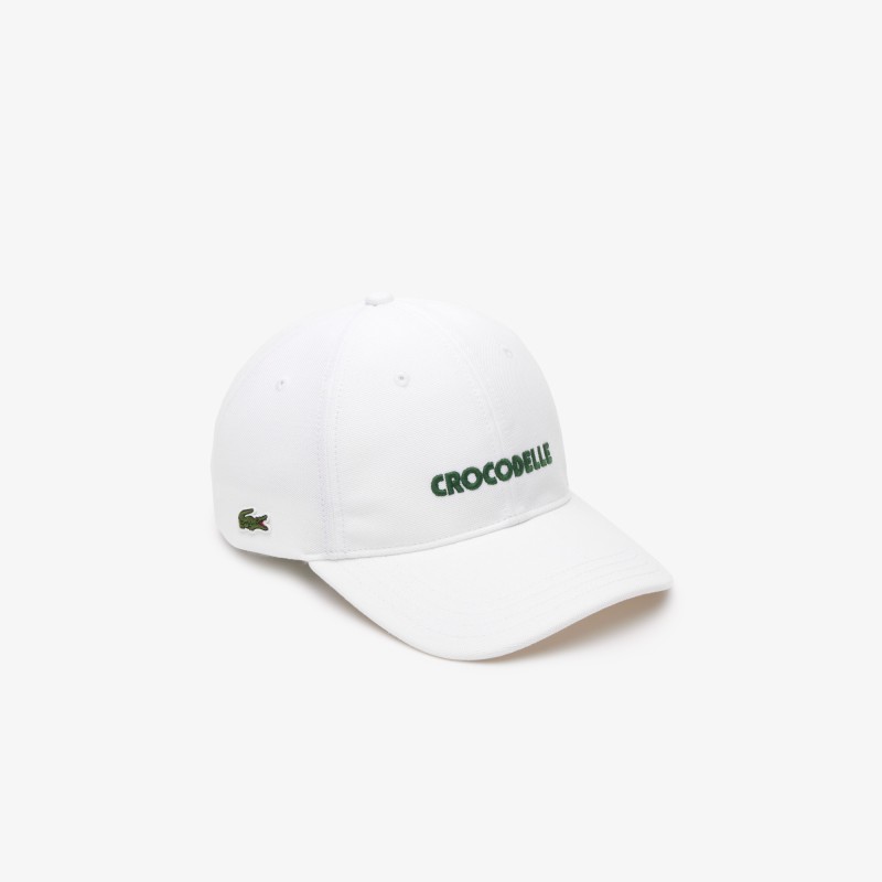 Casquette en piqué de coton avec crocodile brodé