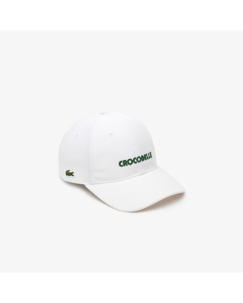 Casquette en piqué de coton avec crocodile brodé