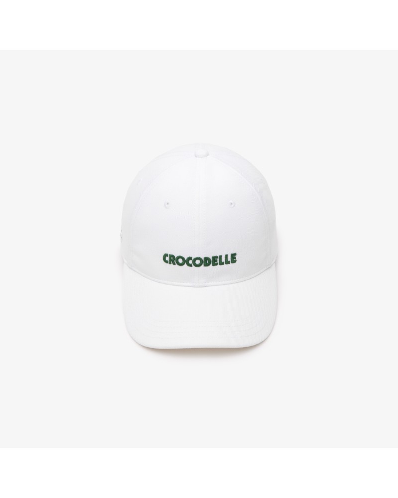 Casquette en piqué de coton avec crocodile brodé