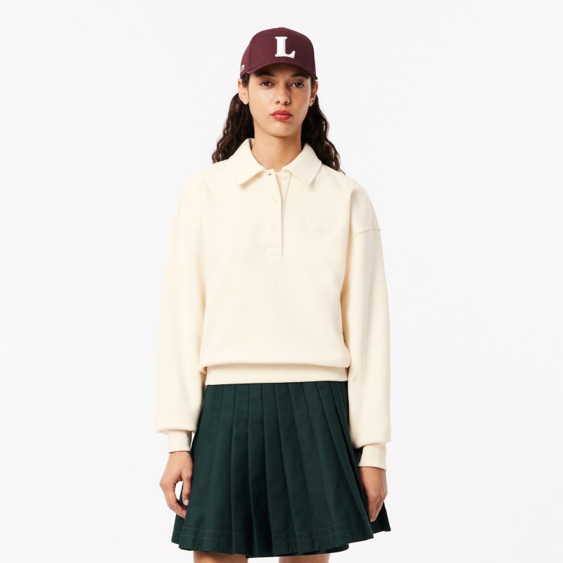 Sweatshirt col polo avec broderie Sweatshirt col polo avec broderie