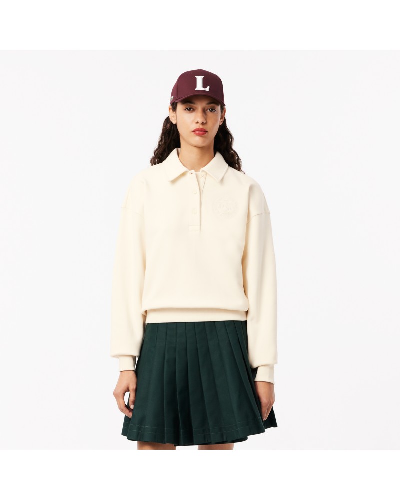 Sweatshirt col polo avec broderie