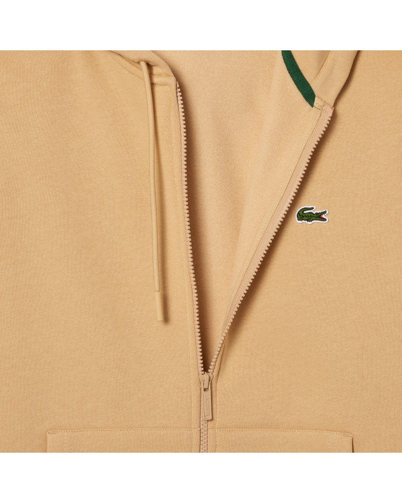 Sweatshirt Jogger zippé homme en molleton Lacoste avec poche kangourou