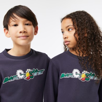 Sweatshirt enfant Lacoste en molleton coton biologique