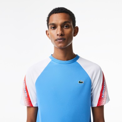 T-shirt homme Lacoste Tennis regular fit bandes siglées