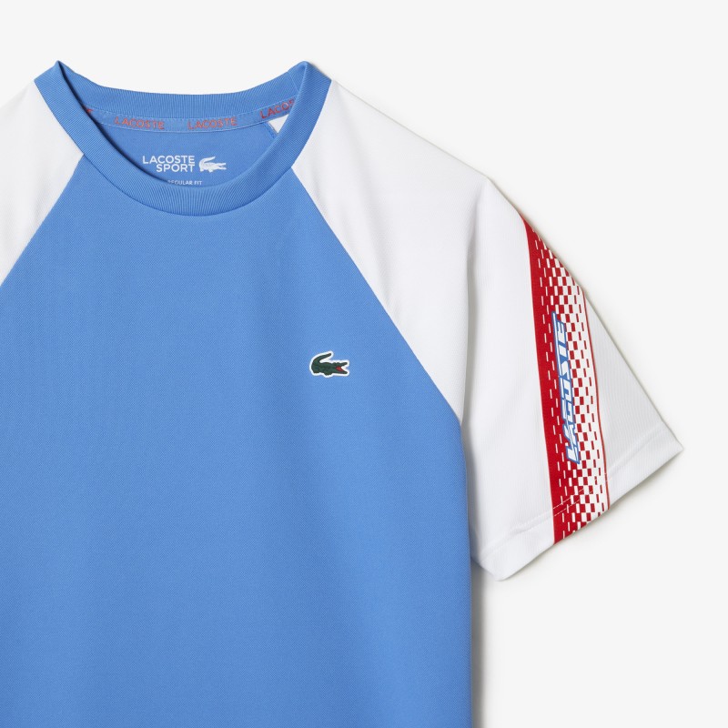 T-shirt homme Lacoste Tennis regular fit bandes siglées