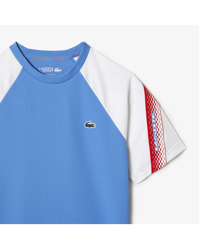 T-shirt homme Lacoste Tennis regular fit bandes siglées