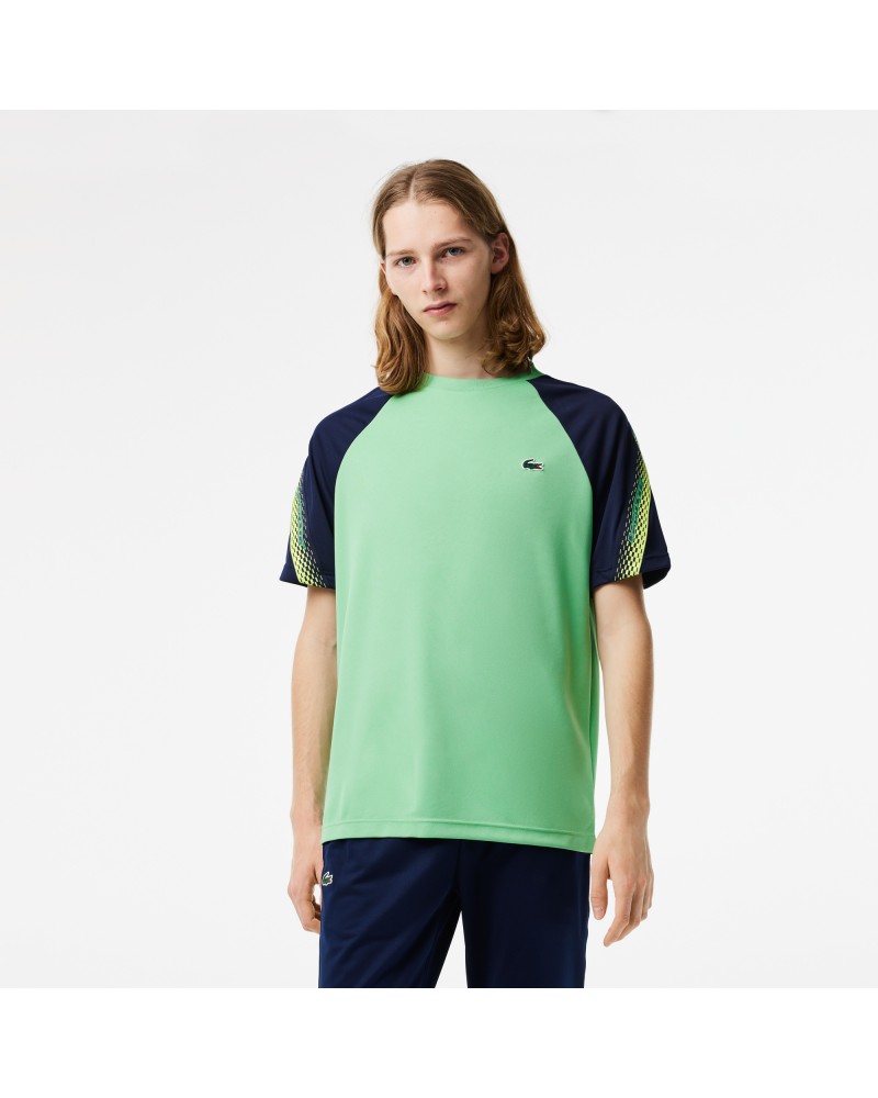 T-shirt homme Lacoste Tennis regular fit bandes siglées