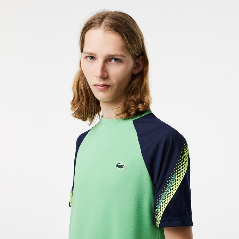 T-shirt homme Lacoste Tennis regular fit bandes siglées