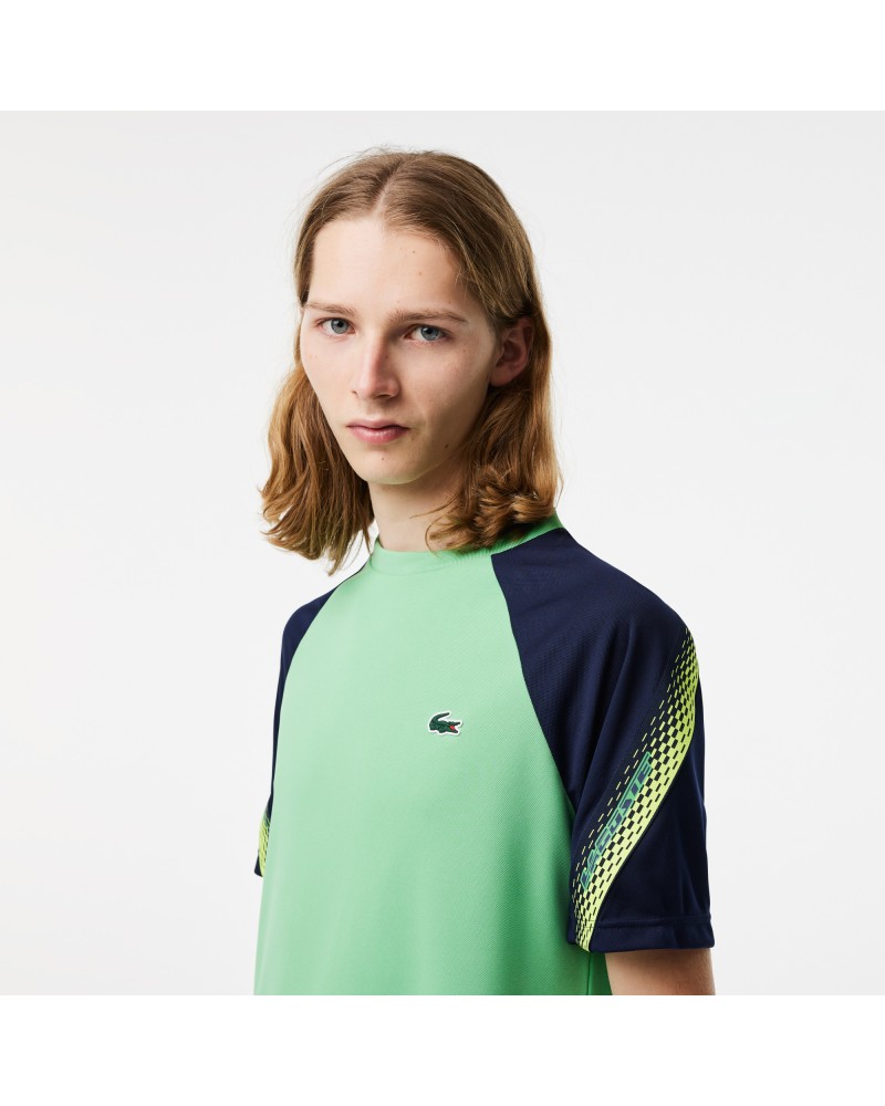 T-shirt homme Lacoste Tennis regular fit bandes siglées