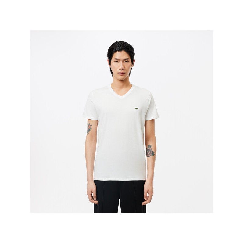 T-shirt col V en coton Pima