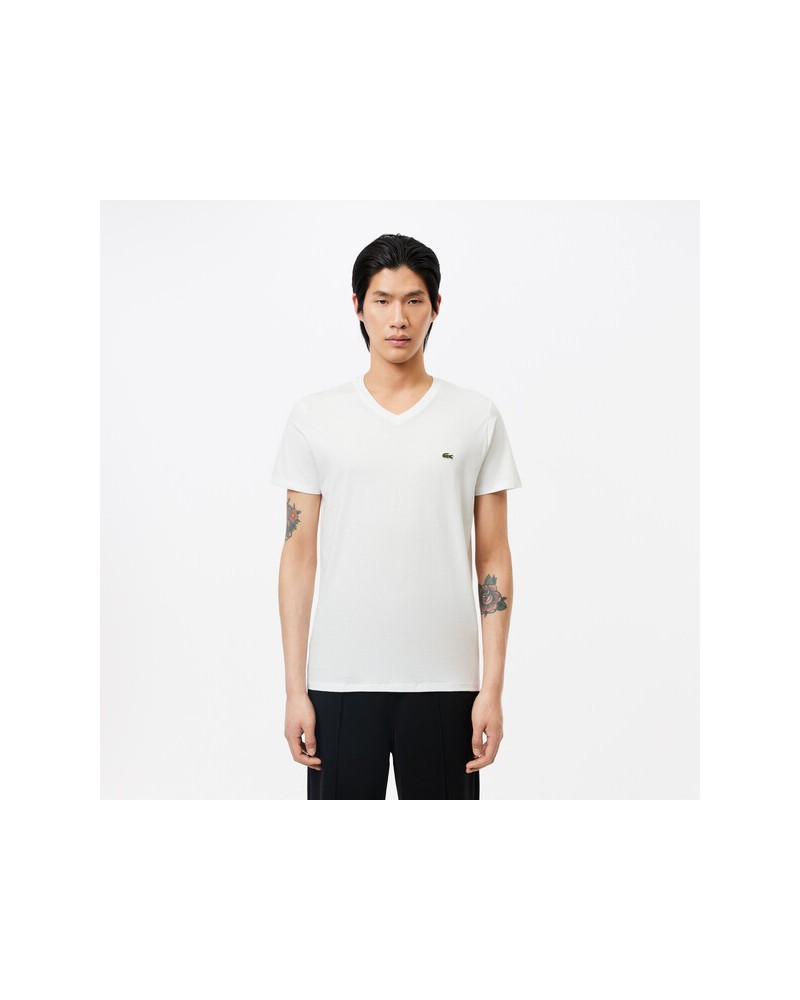 T-shirt col V en coton Pima