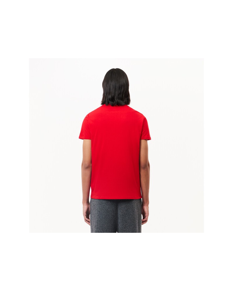 T-shirt col V en jersey de coton pima uni