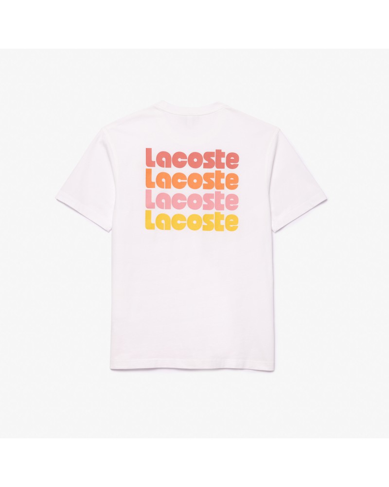 T-shirt délavé avec imprimé Lacoste en dégradé