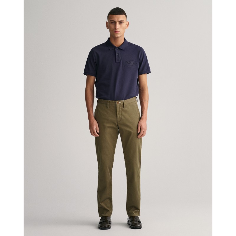 Pantalon chino slim fit en sergé