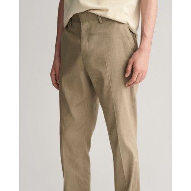 SLIM COT/LINEN SUIT PANTS