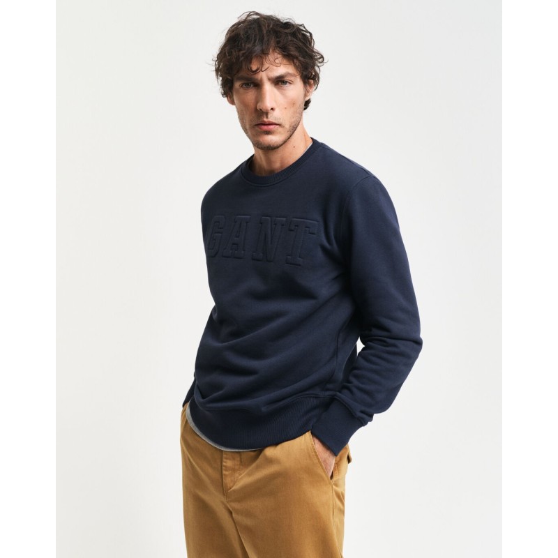 Embossed Crew Neck Sweatshirt