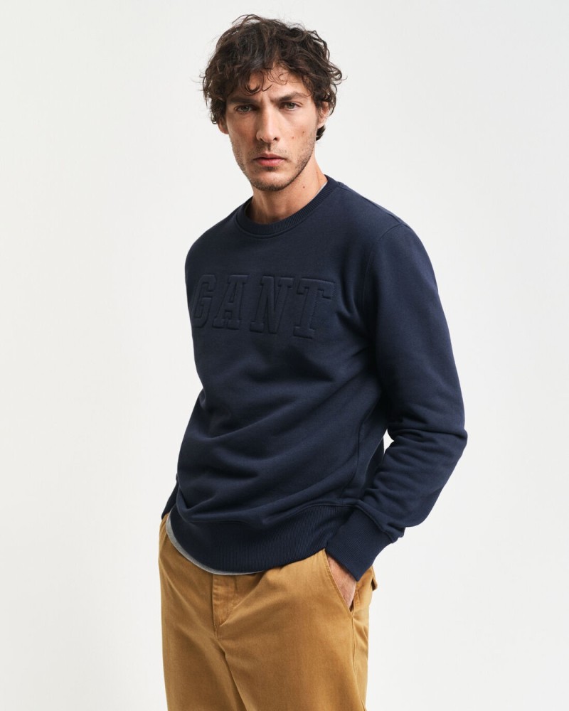 Embossed Crew Neck Sweatshirt