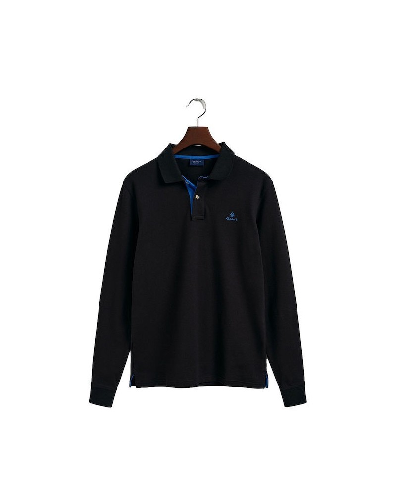 CONTRAST COLLAR PIQUE LS RUGGER