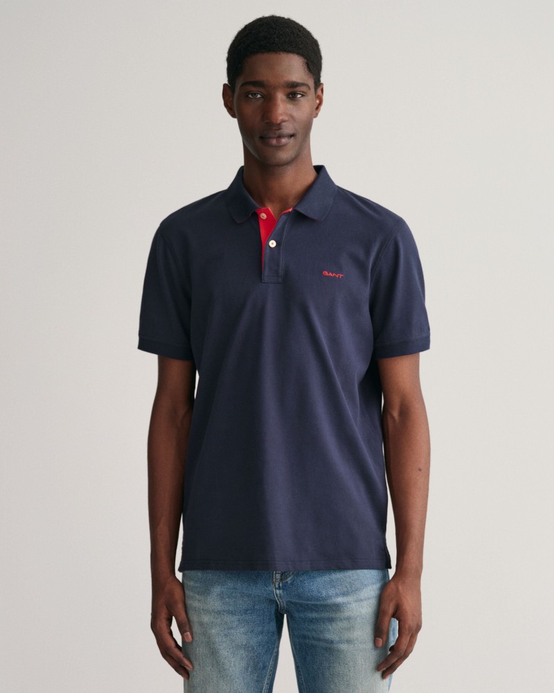 Contrast Piqué Polo Shirt