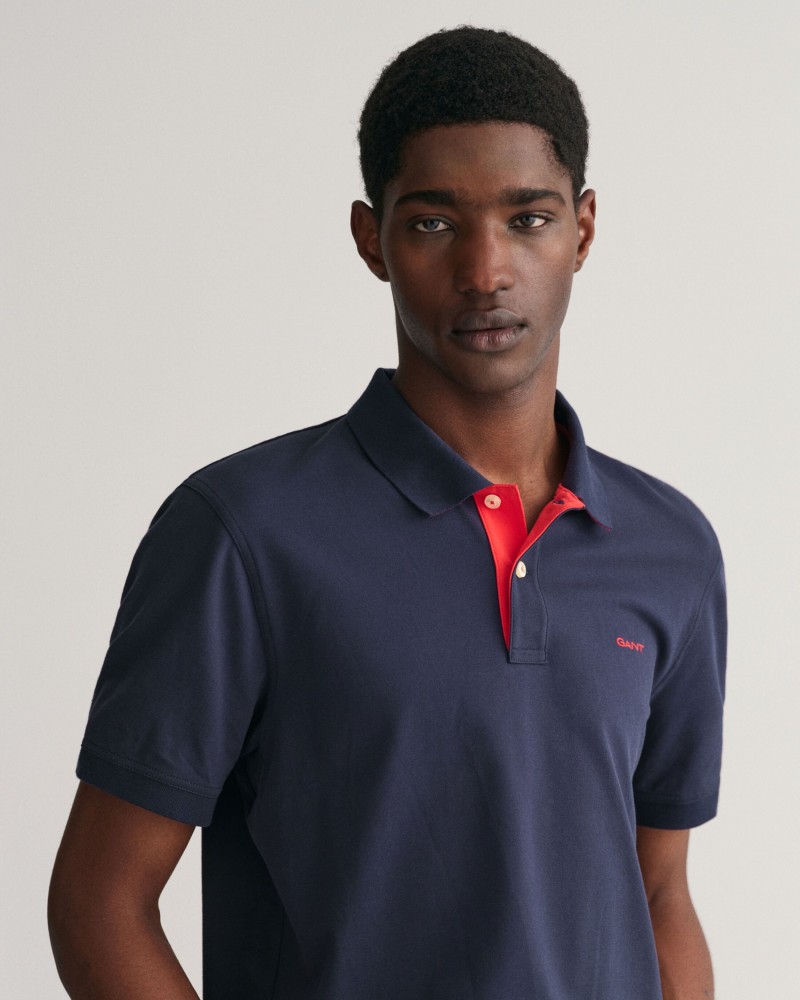 Contrast Piqué Polo Shirt