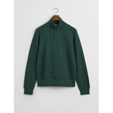 SWEAT ﾀ CAPUCHE DEMI-ZIP EN RIB SACKER.