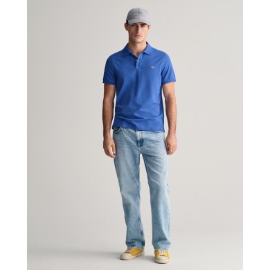 Polo regular fit en coton piqué Shield