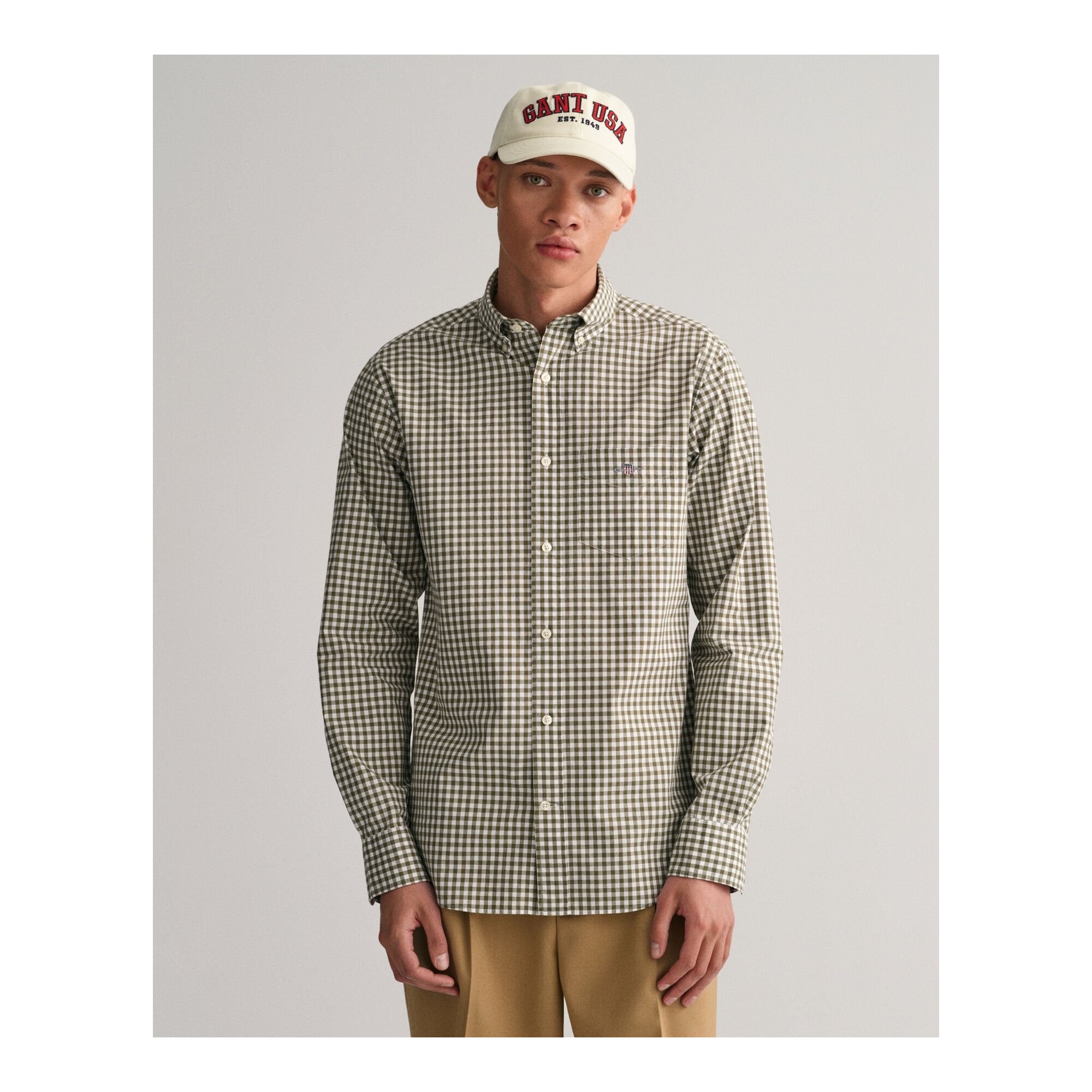 REG POPLIN GINGHAM SHIRT